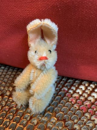 Antique Vintage Miniature Mohair Schuco Bunny Rabbit Tiny 3” To Top Ears