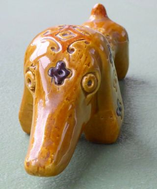 rare vintage ALDO LONDI BITOSSI ceramic dachshund dog 2