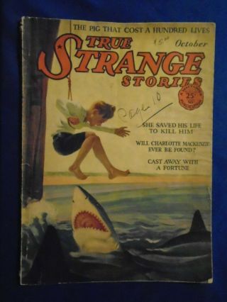 True Strange Stories October 1929 Very Rare