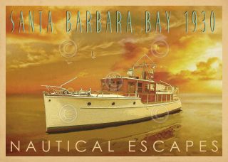 Boat Art Print Nautical Escapes 6 By Carlos Casamayor Santa Barbara Poster 14x11