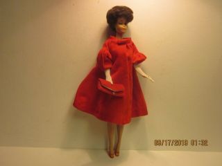 Vintage Barbie Dark Brunette Bubble Cut Straight Leg Doll W/red Flare 939