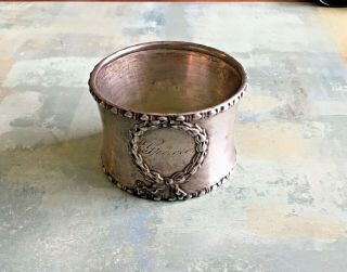Antique Victorian Gorham Sterling Silver Napkin Ring,  20.  5 Grams,  1 3/8” Long