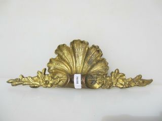 Antique Brass Finial Furniture Ormolu Hardware Top Finial Georgian Gilt Roses