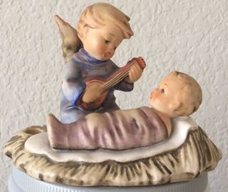 Rare Vintage Hummel Angel W/ Baby Jesus Candle Holder 24/1 Figurine Tmk 3