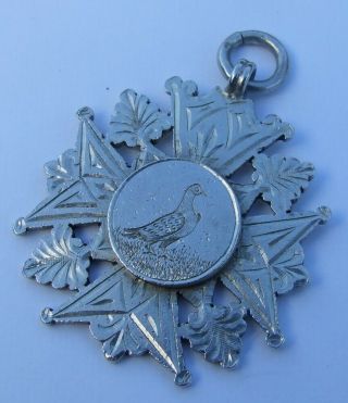 Antique English Silver Pigeon Racing Medal Fob 1903 Parkstone Poole