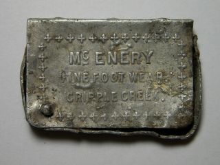Antique Mcenery Fine Footwear Cripple Creek Colorado Match Safe Small Case