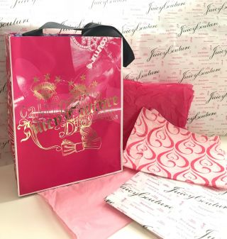 Rare Juicy Couture California Dream Shopping Gift Bag Paper Tote W/ribbon Straps