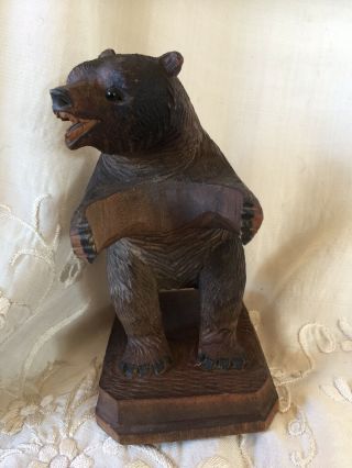 Antique Carved Wooden Black Forest Bear 1900’s?