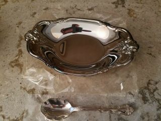 International Silver,  Orleans Party Set Tray Nut Dish Bowl And Spoon 448s