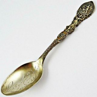 1915 Panama - Pacific International Expo Ppie Los Angeles Sterling Silver Spoon