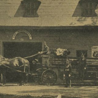 Antique 1910 Postcard,  Fire Department Sandy Hill,  Ny Adirondacks,  Horse Drawn