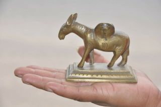 Old Brass Handcrafted Solid/heavy Engraved Donkey Figurine