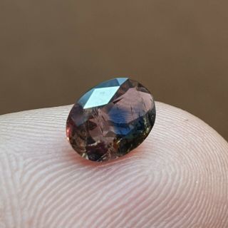 0.  68ct Extremely Rare Unusual Lustrous Blue Zoning Axinite Well Cut Gemstone@pak