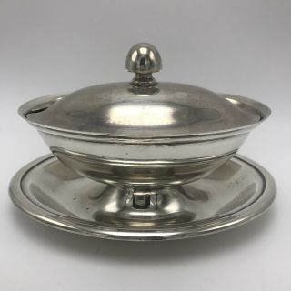 Reed & Barton Silverplate Gravy Boat With Lid Antique Covered Sauce Dish