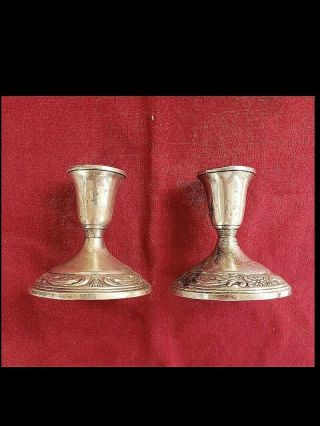 Pair Towle Sterling Silver Weighted Candlesticks No.  502