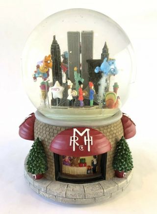 Macy’s Rhm Thanksgiving Day Parade Musical Snow Globe Nyc 2000 Twin Towers Rare