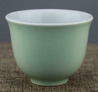 Old China Hand Made Green Glaze Porcelain Kungfu Teapot /yushanfang Mark B02