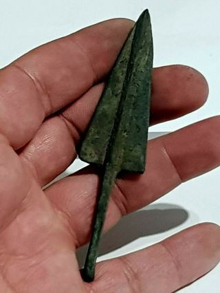 Scarce - Minoan Bronze Arrowhead Circa 1500 Bc Rare 28 Gr 98 Mm