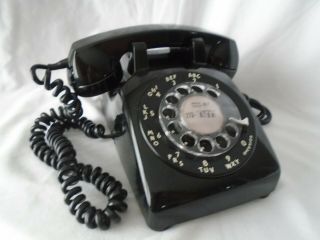 Vintage Antique Black Western Electric Bell System Rotary Dial Desk Telephone