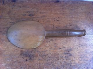 LOVELY LARGE DECORATIVE ANTIQUE CARVED WOODEN BUTTER / DAIRY SPOON 10.  4 inches 3