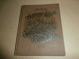 Antique 1890 Jacobs Souvenir Photo Album Book Gettysburg Battlefields