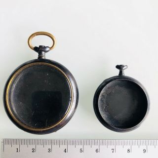 Estate Rare Old Stock Gun Metal Black Napoléon Pocket Watch Cases
