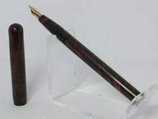 Rare Red Mottled Hard Rubber Welf & Sons Eyedropper Fountain Pen Flexy 14ct Nib