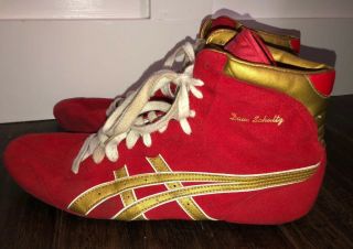 Rare Red And Gold Asics Dave Schultz Wrestling Shoes - Size 12 Jy604