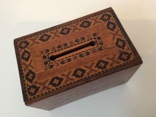 Antique Tunbridge Ware Money Box