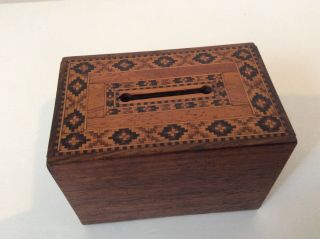 Antique Tunbridge Ware Money box 2