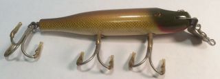 Vintage Old Wood Fishing Lure Creek Chub Pikie Golden Shiner