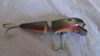 Vintage Pflueger Palomine Wood Lure Jointed Pike Glass Eyes,  About 3 1/2 " Long