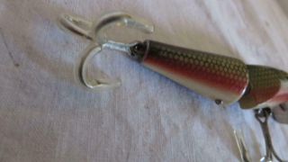 Vintage Pflueger Palomine Wood Lure Jointed Pike Glass Eyes,  About 3 1/2 