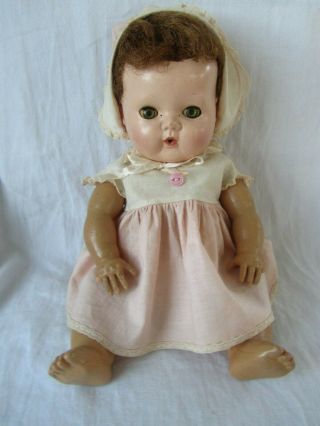Vintage American Character Tiny Tears Doll - 13 " - Dress - Diaper - Cap