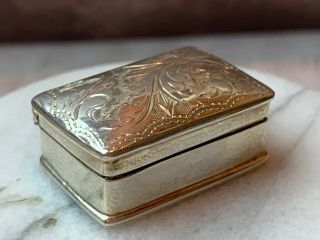 Artisan Miniature Dollhouse Sterling Silver Hinged Lidded Box France Embossed