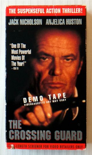 The Crossing Guard Screener Vhs Movie Rare Jack Nicholson Demo Tape Promo