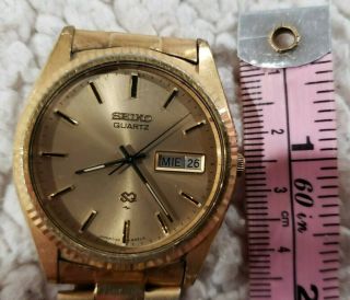 Vintage Seiko President 7123 - 8059 Quartz Calendar Gold - Tone Bracelet Watch
