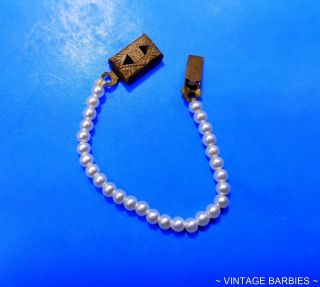 Barbie Doll Sized White Graduated Pearl Necklace Japan Vintage 1960 