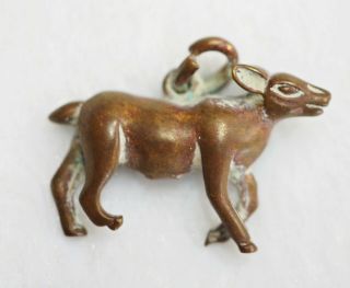 Rare Old Roman Empire Antique Bronze Lovely Baby Deer Pendant