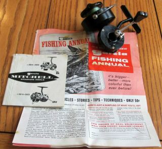 Vintage Mitchell Garcia 304 Open Faced Spinning Reel W Papers Fine
