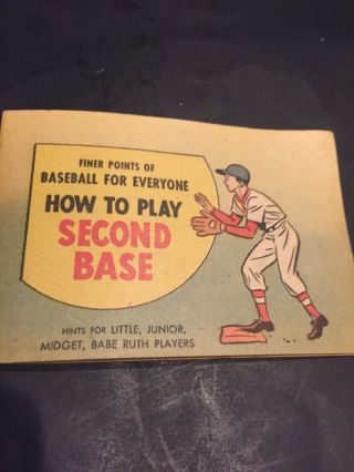Rare 1965 Hood Ice Cream Baseball Babe Ruth How To Play 2nd Base Comic Premium
