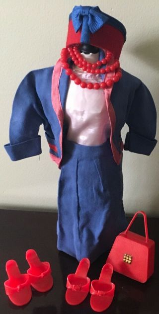 Vintage 1950’s Deluxe Reading Candy Fashion Doll Blue Suit & Xtras