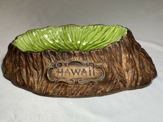 Treasure Craft Volcano Shaped Soap Dish Ashtray Green Glaze Hawaii Rare Htf