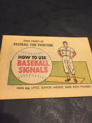 Rare 1965 Hood Ice Cream Baseball Babe Ruth How To Use Baseball Signals Comic