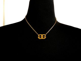Givenchy Gold Necklace Choker " Gg " Logo Very Rare