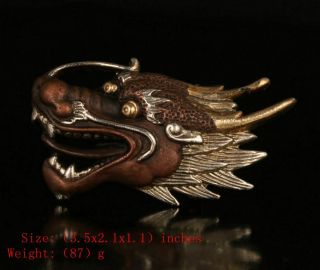 Unique Chinese Bronze Belt Buckle Dragon Statue Men Accessories Christmas Gift