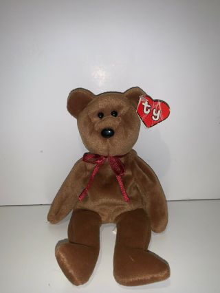 Authentic Ty Beanie Baby Rare Brown Face Nf Teddy 2nd/1st Gen Mwct