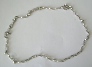 Vintage 925 Silver Albert Chain 7.  4 Grams 20 Inches