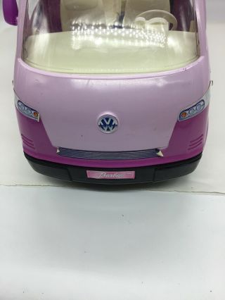 Vintage 2002 Mattel Barbie 2 Tone Pink VW Volkswagon Bus Van - Horn 3