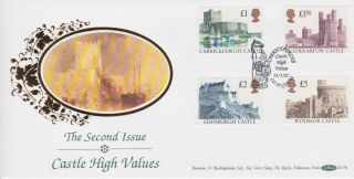 Gb Stamp Rare First Day Cover 1992 High Value Castles Carrickfergus Benham Silk